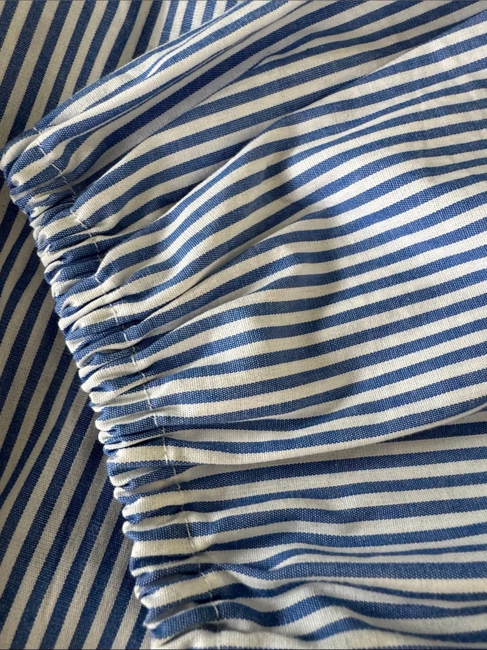 J. Crew Blue and White Striped Zipper -Back Casual Shirt
